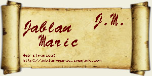 Jablan Marić vizit kartica